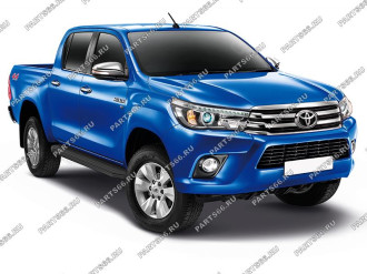 Автомобильные пороги для Toyota Hilux VIII 2015-2020-2020-н.в. Rival Premium-Black