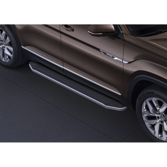 Алюминиевые пороги для Volkswagen Teramont 2018-н.в. Rival Premium