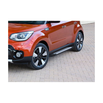 Пороги на автомобиль для Kia Soul II рестайлинг 2017-2019 г.в. Rival Bmw-Style