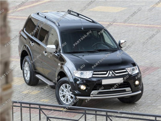 Пороги Mitsubishi Pajero Sport II 2008-2016 Rival Bmw-Style круги