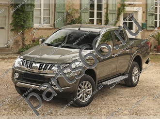 Пороги на автомобиль для Mitsubishi L200 IV 2006-2019-2018-н.в. Rival Bmw-Style