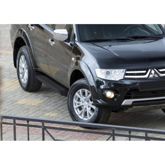 Алюминиевые пороги Mitsubishi Pajero Sport II 2008-2016 Rival Silver