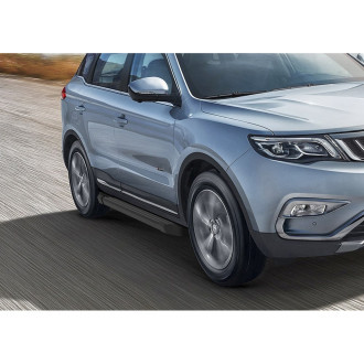 Алюминиевые пороги для Geely Atlas 2018-н.в., 173 см Rival Black