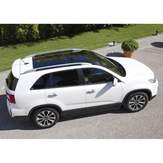 Алюминиевые пороги для Kia Sorento II рестайлинг 2012 Rival Black