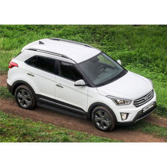 Алюминиевые пороги для Hyundai Creta 2016- Rival Black