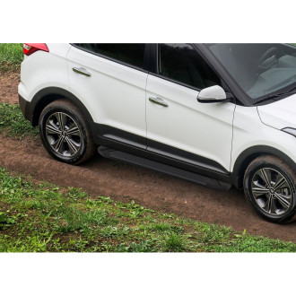 Алюминиевые пороги для Hyundai Creta 2016- Rival Black