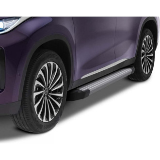 Пороги на автомобиль Rival silver для lada 2121/niva legend 2121/urban Rival F180AL.0907.1
