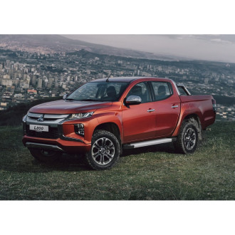 Алюминиевые пороги для Mitsubishi L200 2006-2015- Rival Silver