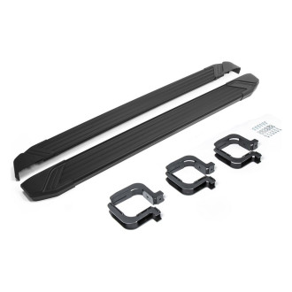 Алюминиевые пороги для Mitsubishi L200 2006-2015- Rival Black
