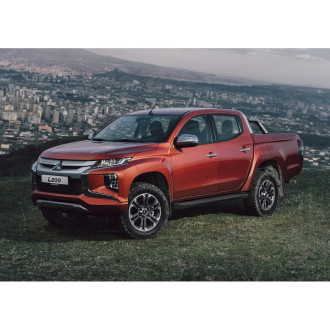 Алюминиевые пороги для Mitsubishi L200 2006-2015- Rival Black