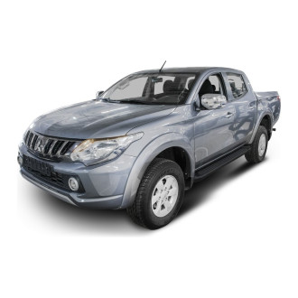 Алюминиевые пороги для Mitsubishi L200 2006-2015- Rival Black