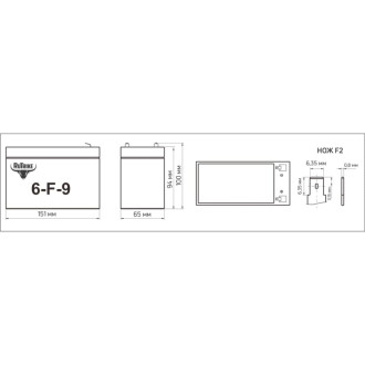 Тяговый аккумулятор Rutrike 6-F-9 12V9A/H C20