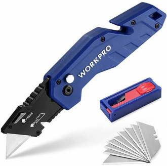 Складной быстросменный нож WORKPRO WP211008