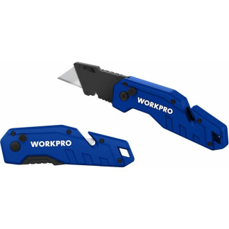Складной быстросменный нож WORKPRO WP211008