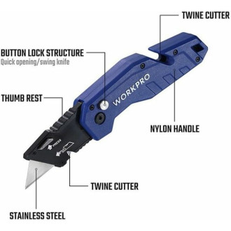 Складной быстросменный нож WORKPRO WP211008