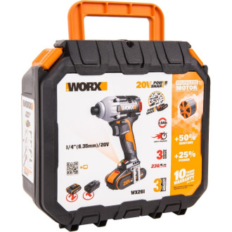 Бесщеточный ударный аккумуляторный винтоверт WORX WX261