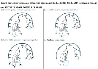 Передний левый подкрылок хетчбек KIA Ceed, 2018-, Totem ТОТЕМ.25.56.001