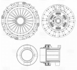 Комплект сцепления для MAN TGA (03-)/TGX I (12-) AS-Tronic TRIALLI FR 821