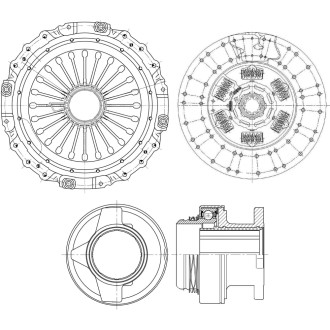 Комплект сцепления для MAN TGA (03-)/TGX I (12-) ZF Ecosplit-3 TRIALLI FR 824