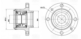 Задняя ступица для Лада 2108-21099/2110-2112/1118/2190 TRIALLI MR 0109
