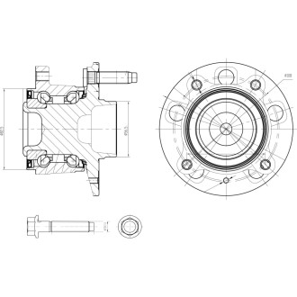 Задняя ступица для автомобиля chevrolet cruze (09-)/opel astra j (10-) r-15 abs (5x105) TRIALLI MR 0563