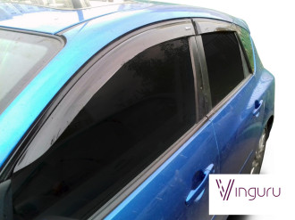 Накладные дефлекторы окон Mazda 3 I 2003-2008 хетчбэк, vinguru AFV42903