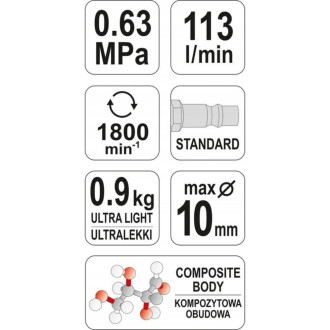 Пневматическая дрель YATO YT-09703