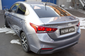 Накладка на задний бампер для Hyundai Solaris II 2017-2019 (седан), шагрень / Хендай Солярис