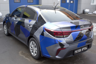 Накладка на задний бампер для Kia Rio IV 2017-2019 (седан), шагрень / Киа Рио