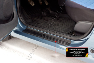 Накладка на задний бампер для Renault Logan 2010-2013, шагрень / Рено Логан