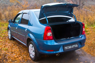 Накладка на задний бампер для Renault Logan 2010-2013, шагрень / Рено Логан
