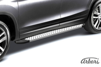 Комплект алюминиевых порогов Arbori Standart Silver 1800 для HAVAL H6 2014-2020 / Хавал Н6