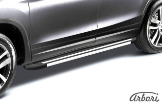 Комплект алюминиевых порогов Arbori Luxe Black 1700 для MITSUBISHI Outlander 2014-2015 / Митсубиси Аутлендер