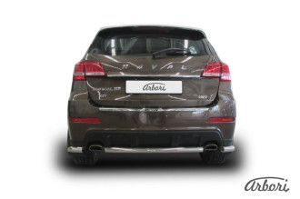 Защита заднего бампера d57 короткая Arbori нерж. сталь для HAVAL H2 2014-нв / Хавал Н2