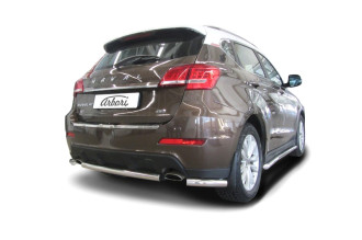 Защита заднего бампера d57 короткая Arbori нерж. сталь для HAVAL H2 2014-нв / Хавал Н2