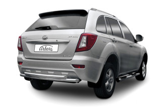 Защита заднего бампера D60+D60 X60 2011 Arbori нерж. сталь для LIFAN X60 2015-нв / Лифан Х60