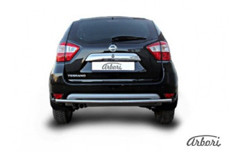 Защита заднего бампера d42 Arbori нерж. сталь для NISSAN Terrano 2014-нв / Ниссан Террано
