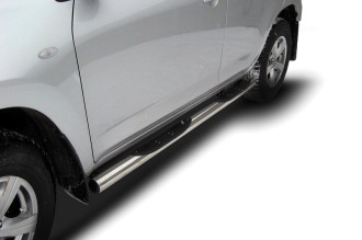 Защита порогов d76 с проступями Arbori нерж. сталь для Toyota RAV4 2006-2010 / Тойота Рав 4