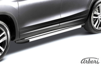 Комплект алюминиевых порогов Arbori "Luxe Silver" длина 1600мм без крепежа