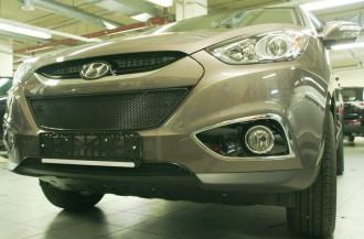 Сетка на бампер внешняя для HYUNDAI ix35 2010-, 2 шт., черн., 15 мм / Хендай ИХ35