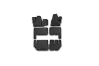 Коврики 3D в салон FORD Tourneo Custom, 01/2013-, 9 seats, 6 шт. (полиуретан) / Форд Турнео кастом