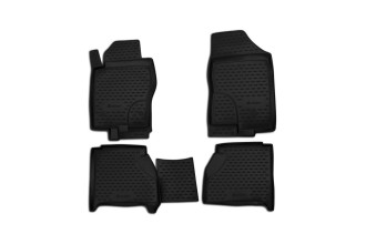 Коврики в салон NISSAN Navara, 2010-2015, 4 шт. с ниш.зад. сид.(полиуретан) / Ниссан Навара