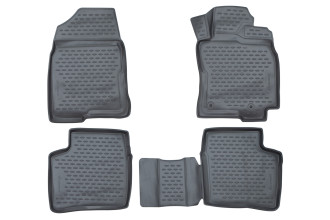 Коврики 3D в салон TOYOTA Prius-20 RH /DAA-NHW20/, 09/2003-05/2009, Правый руль, 4 шт. (полиуретан, серые) / Тойота Приус