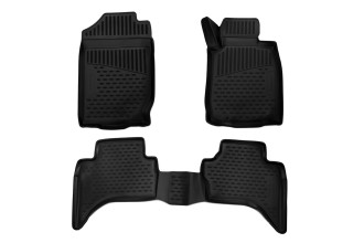 Коврики 3D в салон MITSUBISHI L200/Triton manual & automatic, 2016-, Double cab., правый руль, 3 шт. (полиуретан) / Митсубиси Л200