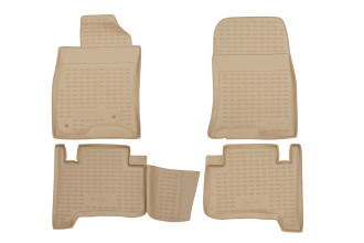 Коврики в салон TOYOTA Land Cruiser Prado 01/2003-12/2009, 4 шт. (полиуретан, бежевые) / Тойота Ленд крузер прадо