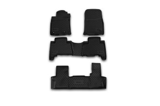 Коврики в салон TOYOTA Land Cruiser Prado 150 2013-, 7 мест, 5 шт. (полиуретан) / Тойота Ленд крузер прадо