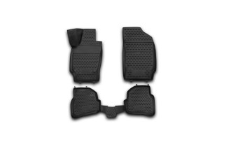 Коврики 3D в салон подходит для VOLKSWAGEN Polo (V, Vp) 2009-2020, хб., 4 шт. (полиуретан) / Фольксваген Поло