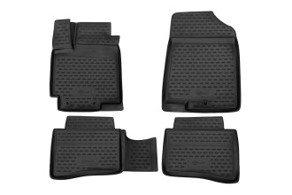 Коврики 3D в салон KIA Rio (UB), 2011-2014, 2014-2016, 4 шт (ПУ, повышенная износостойкость) / Киа Рио
