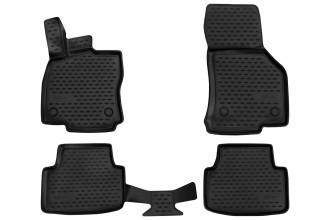 Коврики 3D в салон подходят для SKODA Octavia (III(A7), IIIp(A7), IV(A8)), 2013-2019, 2020-, 4 шт. (ПУ, повышенная износостойкость) / Шкода Октавия