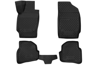 Коврики 3D в салон подходят для VW Polo (V, Vp) 2009-2020, 4 шт. сед. (ПУ, повышенная износостойкость) / Фольксваген Поло